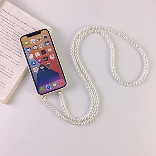 Lmeil Crossbody Lanyard Necklace Pearl Bracelet Case With Chain For Iphone 11 12 13 14 Pro Max Xr X Xs 6 7 8 Plus Cover With Strap,B,For Iphone 13 #TOP4