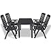 Tidyard 5 pcs Salon de Jardin | Jeu de Salle à Manger d'extérieur | Mobilier d'extérieur | Mobilier de Jardin avec 1 Table et 4 Chaises Anthracite 126 x 76 x 72 cm