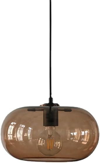 Glass Pendant Lamp Adjustable Hanging Ceiling Lamp Globe Glass Chandelier with E26 3000K Restaurant Pendant Light for Kitchen Island Over Table Living Room Bedroom Hallway