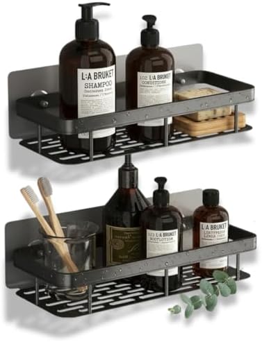 Kit 2 Prateleiras para Banheiro Sem Furar Parede – Organizador Ad...