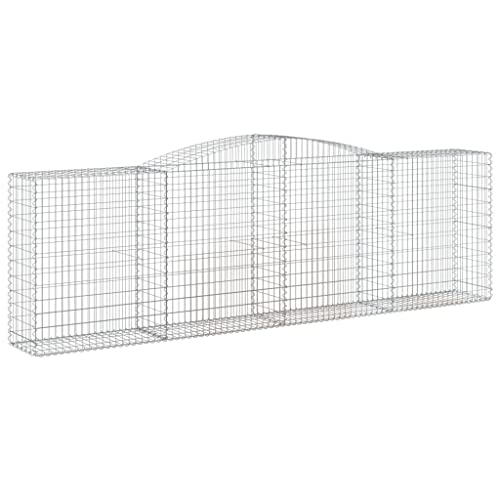 Image of vidaXL Arched Gabion Baskets 9 pcs 400x50x120/140 cm Galvanised Iron