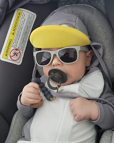 Hjstes Polarized Baby Sunglasses For Toddler Boys Girls, Tpee Flexible Frame With Strap, For Infant Age 0-3(Square Blue) #TOP1