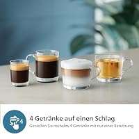 PHILIPS 2300 Serie Vollautomatische Espressomaschine - 4 Getränke, modernes Farb-Touchscreen-Display, LatteGo-Milchsystem, SilentBrew, Keramikmahlwerk, AquaClean-Filter. Weißes Chrom (EP2333/40) – Ansicht 3