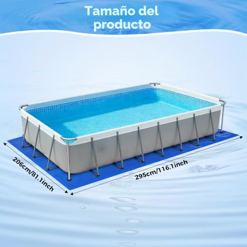 Miniatura 2 de Tapiz De Suelo Para Piscina 300 X 210 Cm, Tapiz Para Piscina, Tapete Piscinas, Adecuado Para Piscinas Rectangulares, Protege El Fondo De La Piscine, Es Resistente Al Desgaste Y A Los Desgarros