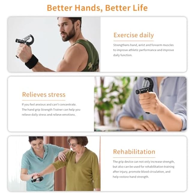 DEPGI Smart Grip Strength Trainer with App, Digital Hand Gripper with 10-130LB Resistance for Muscle Building & Injury Recovery£¨2 Pack)