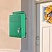 Generic Wall Mount Mailbox Locking Mail Box for House Outside Postbox Collection Box for Letters Newspapers Outdoor Street Community, Green