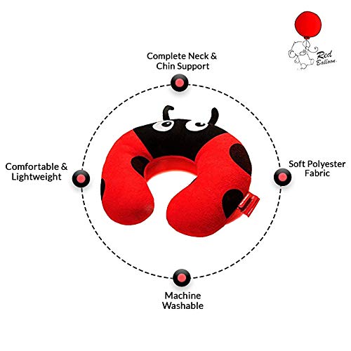 Red Balloon Travel Pillow For Kids And Toddlers - Soft Head, Neck, Chin Support For Car, Bus, Airplane, Train, Ladybug #TOP3