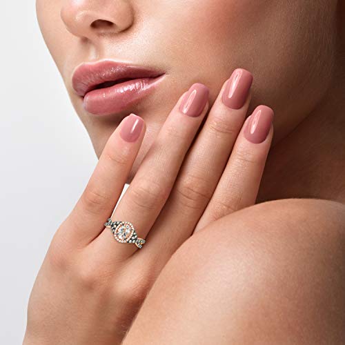 Levian 14K Rose Gold, Oval Gemstone & 2/3 Cttw White & Chocolate Diamond Halo Engagement Ring (Fancy Brown/G-H Color, Vs2-Si2 Clarity) - Size 7 #TOP1