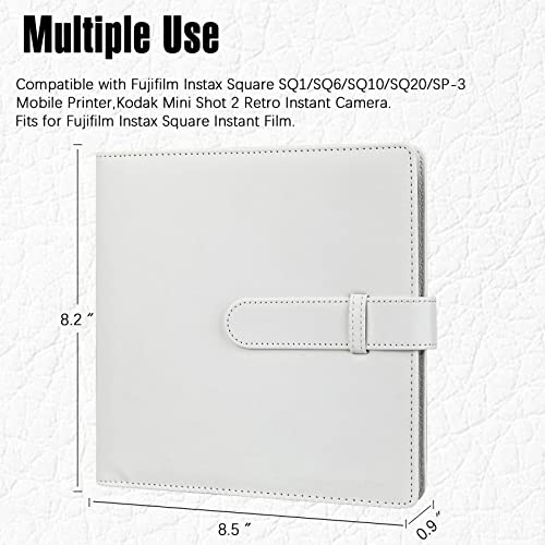 álbum de fotos de 288 bolsillos para la cámara instantánea Fujifilm Instax Square SQ1/SQ6/SQ10/SQ20/SQ40 y el film Kodak Mini Shot 3, que puede guardar fotos de 3x3 pulgadas (Blanco) - imagen 5