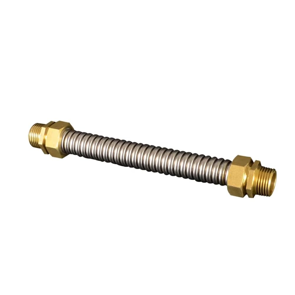 Soffietto Flessibile In Acciaio Inossidabile 304 Con Testa In Rame, Connettore Di Ingresso Acqua Con Filettatura BSP for Ventilconvettore HVAC E Sistema AC Centrale, 1 Pezzo(2‑1/2" (DN65),50cm)