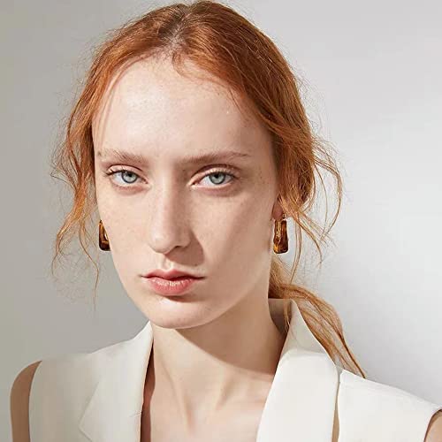 Geometric Acrylic Resin U Shape Hoop Earrings Bohemian Minimalist Statement Gold Huggie Earring For Women Girl #TOP1