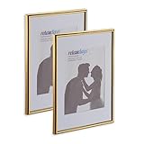bilderrahmen 40x60 Doppelpack: 2er Set Dekobilderrahmen in dekorativem Gold - Im zeitlos schlichten Design gehalten