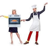 HooLing 2Pcs Couples Halloween Costumes for Adults Couples Outfits Costume Apparel Accessories for Halloween Cosplay Dress up(Oven, Baker)