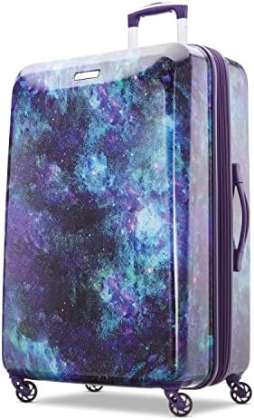 American Tourister Moonlight Hardside Expandable Luggage with Spinner Wheels, Cosmos, Checked-Large 28-Inch