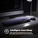 Wireless Keyboard and Mouse Combo, 2.4GHz Retro Full-Size Typewriter Keyboard with Number Pad and Wireless Mouse for PC/Laptop/Desktop/Windows (Black Purple Colorful) - Image 4
