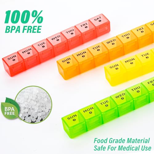 Image of Large Monthly Pill Organizer, XL 4 Weeks Pill Box,28 Day Pill Cases Organizerd by Week,Big Compartment Pill Container with Dust-Proof,for Pills /Vitamin /Fish Oil /Supplements,by Yaklim (ROYG)