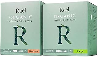 Rael Organic Cotton Sanitary Pads - Certified Organic Cotton Large Pads 1 Pack