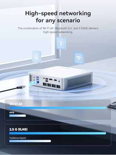 MINIS FORUM M1-1295 Mini PC, Intel Core i9-12950HX (16C/24T, Turbo bis 5,0 GHz), 32GB RAM, 1TB SSD, HDMI 2.1/DP 1.4/USB-C, 2.5GbE LAN, 4X USB-A, Wi-Fi 6E, BT 5.2