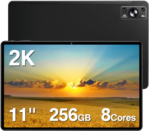 Tablet 11 Pulgadas 16GB RAM+256GB UFS ROM(1TB TF), 2K Pantalla Incell 2000*1200 FHD, Android 13, WiFi 5G, Bluetooth 5.0, 8 Cores 2.0GHz, Batería 8600mAh, 20MP+8MP+2MP, Cuerpo Totalmente Metálico,Negro