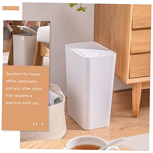Caneca de basura rectangular con tapa grande de plástico miniatura 6