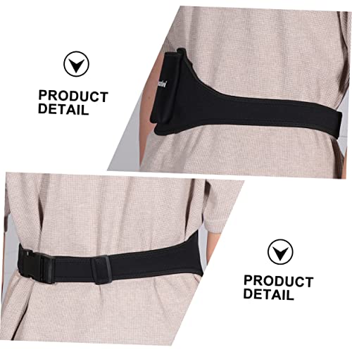 Vaguelly 3Pcs Microphone Belt Bag Sports Backpacks Body Mic Hot Pink Fanny Packs For Women Yoga Belt Holder Tool Pouch Belt Microphone Case Microphone Transmitter Carrier Belt Black Nylon #TOP4