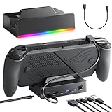 Docking Station for ROG Xbox Ally X, TanReginal Accessories for Steam Deck/Legion Go, 6-in-1 ROG Ally Dock with HDMI 4K@120Hz, Gigabit Ethernet, 100W PD Charging, Dual USB 3.2 Ports, RGB Lighting