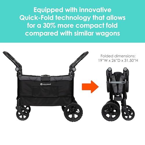 Image of Baby Trend Quest Plus 3-in-1 Stroller Wagon, Dash Black