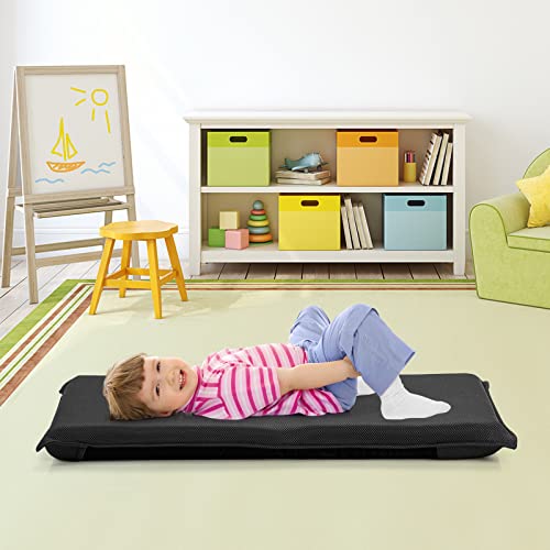 RELAX4LIFE Bodenstuhl klappbar, Bodensessel mit Liegefunktion, Lehnstuhl mit 6 Einstellbarer Rückenlehne, Bodensitz zum Fernsehen Lesen Spielen, Meditationsstuhl Lazy Sofa gepolstert (schwarz)