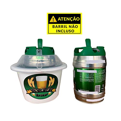 Chopeira Portátil À Gelo Normal P/Barril 5L - Branco Com Tampa Transparente