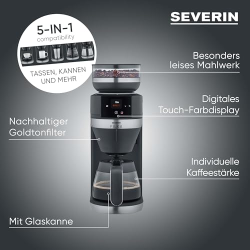 Kaffeevollautomat Severin FILKA bis 300 Euro 5-in-1 Filterkaffeemaschine