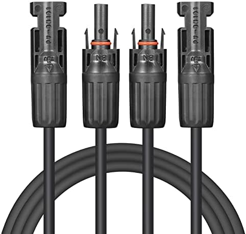 Solar Cable 30 Feet 2x10 AWG Twin Wire Solar Extension Cable, Copper Strand with Female and Male Connectors, Solar Panel Cable Wire & Adaptor for Home, Shop and RV Solar Panels.