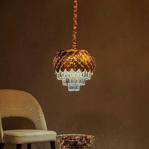 Image of Virya Chandelier for Living Room Modern Ceiling Light Jhumar for Hall Light for Living Room (Pineapple, 400mm)