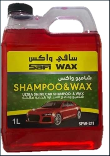 Safi Wax SFW211 Ultra Shine Car Shampoo & Wax 1 Litre Deep Cleanser Shiny Finish