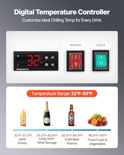 Image of VEVOR Commercial Merchandiser Refrigerator, 35.3 Cu.Ft / 1000L Upright Beverage Cooler, 2 Glass Door Display Refrigerator with Customizable Lightbox, 8 Adjustable Shelves, Soft LED Lighting & Casters