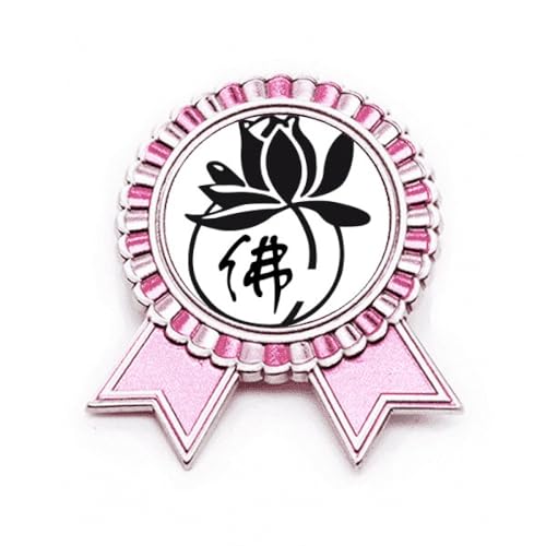 Broche personnage lotus rose accessoire métal taille M pour foulard