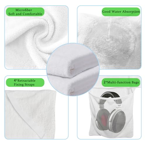 Ruikyhom Capa de toalha para poltrona, capa de cadeira de praia com bolsos, capa de espreguiçadeira