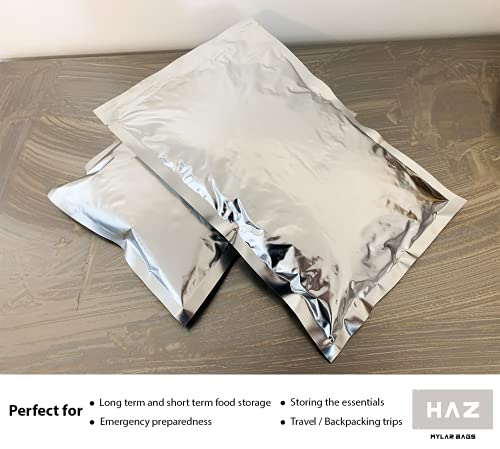 (50) Premium Quality Mylar Bags For Food Storage - 15 Mil Extra Thick - 1 Gallon Mylar Bags With Oxygen Absorbers 500Cc For Bulk Food Preservation, Resealable / Heat Seal / Vacuum Seal - Long Term Food Storage Bags #TOP3