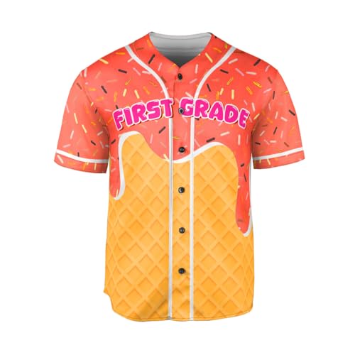 Personalized Ice Cream Drip Baseball Jersey Custom Name & Number Ice Cream Sprinkle Drip Baseball Jersey Unisex Summer Outfit miniatura 5