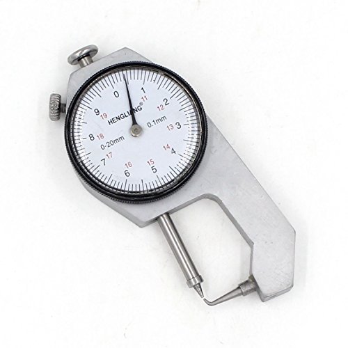 Calibrador de espesor con dial y cabeza en forma de pasador, herramienta de medición de 0-20mm con precisión de 0.1mm, lectura métrica miniatura 2