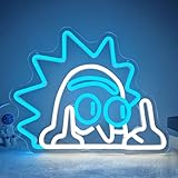 JanHune Anime Neon Sign Rick Neon Lights Signs Dimmable LED Signs for Wall Light Up Signs for Bedroom Man Cave Boys Room Bar Party Christmas Birthday Gifts