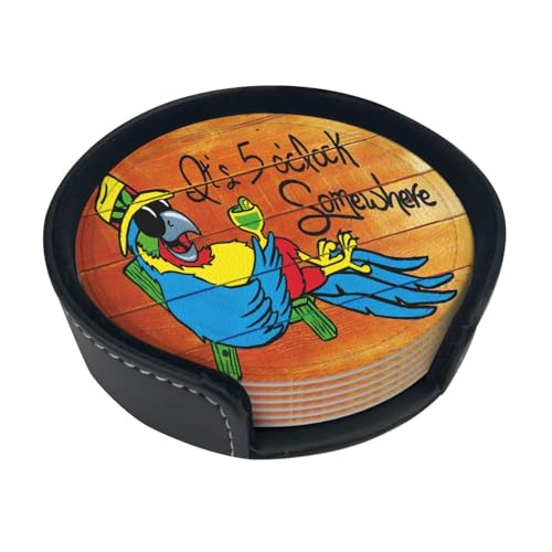 It's 5 O'Clock Somewhere Coasters Set of 6 for Drinks Coffee Table Gifts Home Décor 3.9 Inches