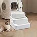 Leefasy Adjustable 3 Tier Cat Stairs with Design Sturdy Multipurpose Easy Clean Accessories Washable Disassembled, White