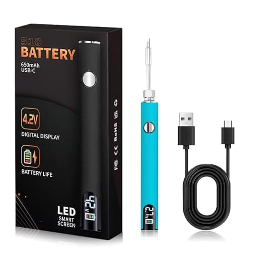 510 Thread Battery Cart Pen,650mAh Soldering Iron Kit with LED Digital Display,USB Rechargeable Soldering Pen Adjustable Temperature for Home&Electronics Appliance Repair