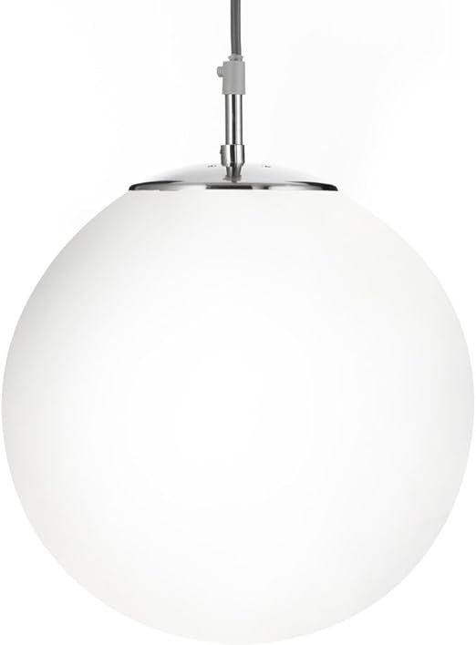 Searchlight Atom satin silver single ceiling pendant light (6077