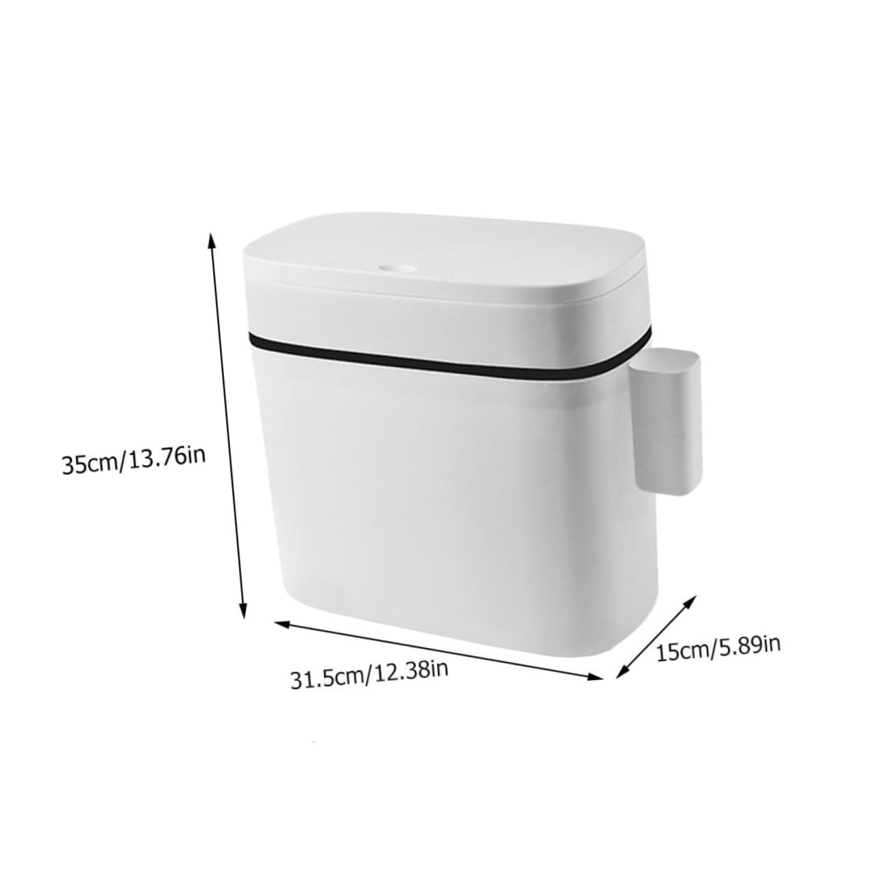Bathroom Trash Bin with Lid 14l White Wastebasket with Storage Box Compact Kitchen Garbage Can Reusable Rubbish Container for Home Restroom Organization