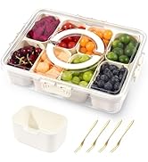 Draagbare Snackle Box Container 8 Compartimenten Doorzichtige Snackschotels Verdeeld Dienblad met Deksel en Handvat voor Snoep Veggie Fruit Noten Draagbare Snackle Box Container 8 Compartimenten Doorzichtige Snackschotels Verdeeld Dienblad met Deksel en Handvat voor Snoep Veggie Fruit Noten