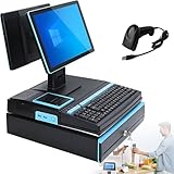 ♻︎【Caisse tout-en-un】Ce terminal de point de vente tactile est doté d'un écran tactile de 15,6 pouces, d'un afficheur numérique LED à 8 chiffres, d'un tiroir-caisse métallique, d'un clavier dédié à 101 touches, d'un lecteur de codes-barres et d'une imprimante thermique de reçus intégrée de 58 mm. Sa conception intégrée optimise directement le processus d'encaissement, offrant aux petites entreprises une solution complète, efficace et pratique.
