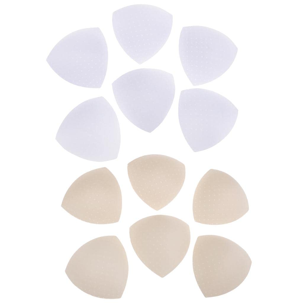 JAZZY PEARLS® 6 Pairs Triangle Sewing in Insert Soft Cup Removable Padded White Beige Bra Cup Pads Foundations & Undergarments Sewing Crafts-image-28