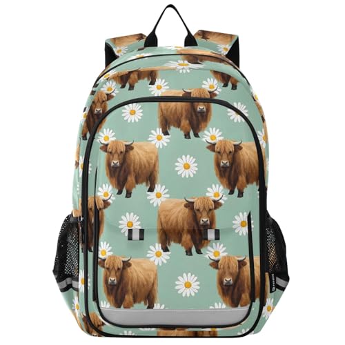 Sac à dos ordinateur portable enfants vache Highland lycée voyage