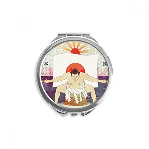 Mount Japanese Ukiyo-e Sumo Hand Compact Mirror Round Portable Pocket Glass image 2